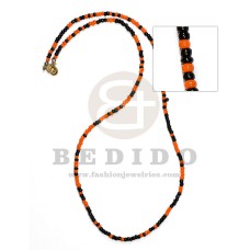 orange black alternates 2-3mm acrylic beads 23 inches length reading glasses necklace