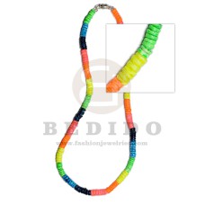 4-5mm white clam in neon multi color necklace