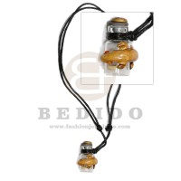 adjustable leather thong with lizard design bottle pendant