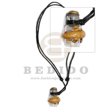adjustable leather thong with lizard design bottle pendant