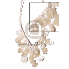ivory white dangling hammershell macramie cleopatra