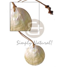 cord with 50mm polished round mother of pearl shell (MOP)