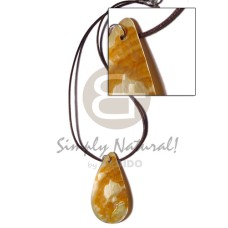 cord with 35mm teardrop mother of pearl shell (MOP) with skin