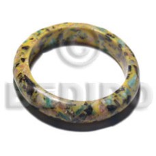 crushed limestones in yellow resin bangle