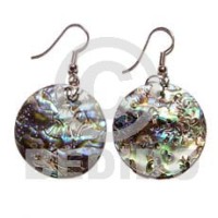 35mm dangling round paua abalone