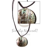 cord with polished 40mm abalone paua pendant