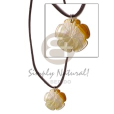 cord with scallop mother of pearl shell (MOP) 30mm pendant