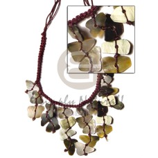 dark brown macramie with dangling black lip