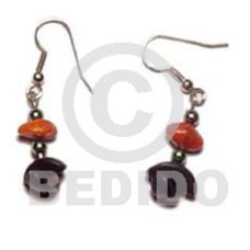 dangling black buri half moon with red