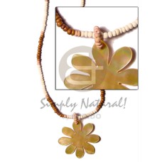 2 3 coco pokalet bleach tan dyed brown and mother of pearl shell (MOP)
