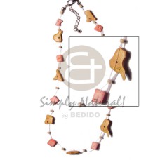 floating coco pink shell nuggets with beads