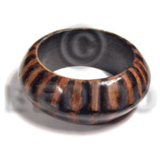 chunky wooden bangle with laminated twigs 