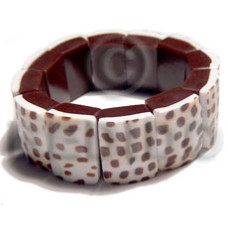 elastic 20mmx15mm rectangular 14 pcs. cowrie tiger