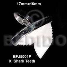 encasted x shark teeth pendant 20mmx18mm approximate 17mmx16mm 