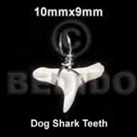 dog shark teeth pendant 10mmx9mm approximate 10mmx9