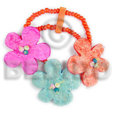 2 rows 2 3mm red coco pklt with multicolored coco flowers accent e
