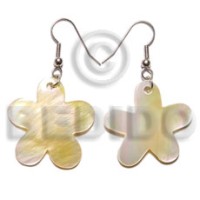 dangling 30mm mother of pearl shell (MOP) flower earrings