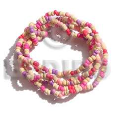 5 rows 2 3m coco bleached pklt with pink lavender red combination elast