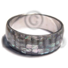 natural abalone shell blocking in 1in. metal