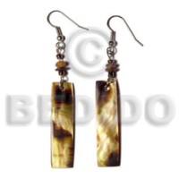 dangling 40x10mm brownlip tiger bar with horn