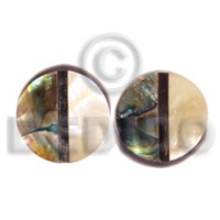 inlaid troca and abalone round earrings