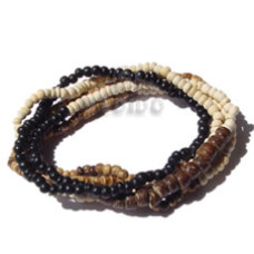 5 in one 2 3m brown tones coco pklt  heishe elastic