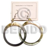 dangling black lip hoop earrings 50mm