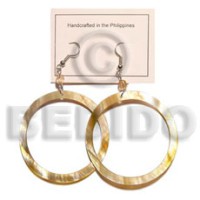 dangling brown lip hoop earings 50mm