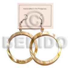 dangling brown lip hoop earings 50mm