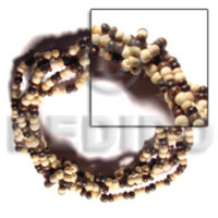 2 3mm coco Pokalet 5 rows brown tones