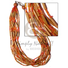 12 layer bamboo tube with red glass