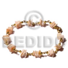 pink rose in gold chain