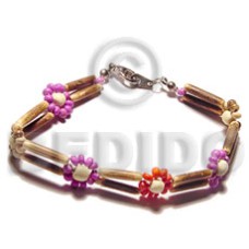2 rows sig id wood tube with lavender red
