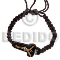 macramie wooden cross bracelet
