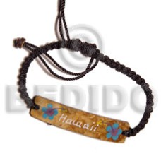 macrame natural coco id bracelet with