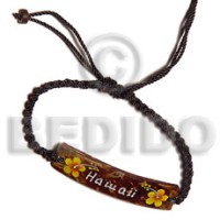 macramie natural brown coco id bracelet