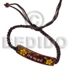 macramie natural brown coco id bracelet