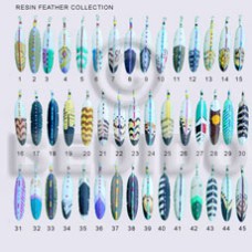 painted resin feather pendant