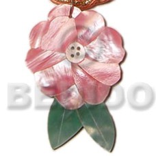inlaid flower with leaf hammershell 40mm