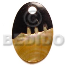 mother of pearl shell (MOP) oval with skin 40mm