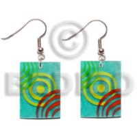 35mm x 25mm rectangular blue capiz with