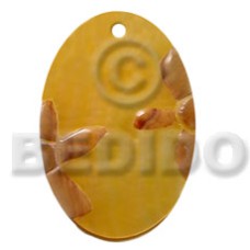 mother of pearl shell (MOP) oval with skin 40mm