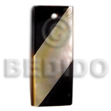 50mmx20mm inlaid back to back mother of pearl shell (MOP) and