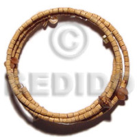 2 3mm coco heishe natural white hoop wire
