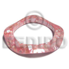 pink kabibe shell blocking wavy bangle thickness