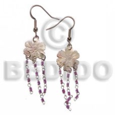 dangling 15mm grooved hammershell flower with looped