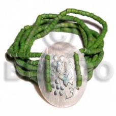 5 layer elastic 2 3mm green coco heishe