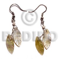 dangling 25mmx8mm double mother of pearl shell (MOP) leaf