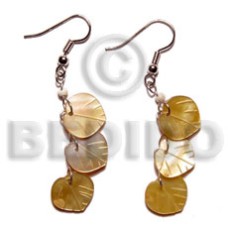 dangling 15mm triple brownlip heart leaf