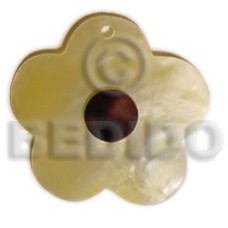 scallop mother of pearl shell (MOP) flower with cowrie shell nectar